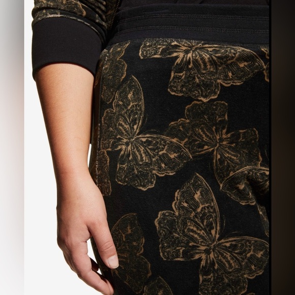 NWT Johnny Was Zuri Modern Velour Sweatpants Black & Butterflies Size Plus 1X - Picture 8 of 14